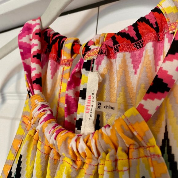 Trina Turk Chevron Halter Shift Dress XS - Picture 4 of 6